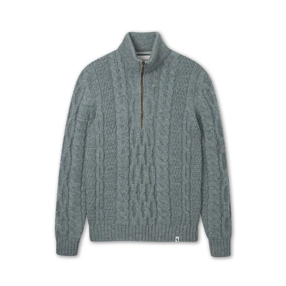 Peregrine Lewis Zip Neck Jumper — Seafoam