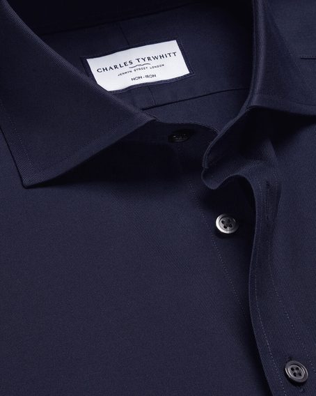 Charles Tyrwhitt Non-Iron Twill Shirt — Navy