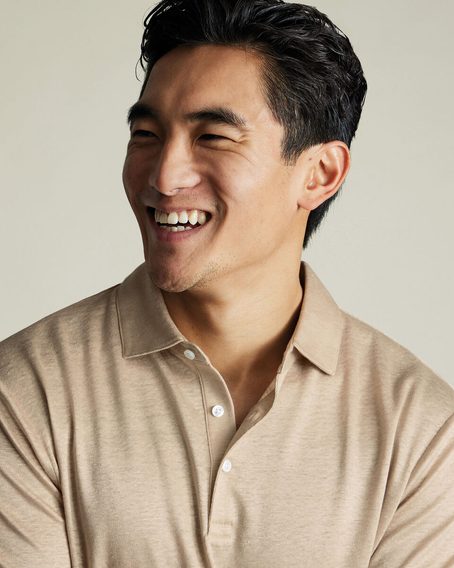 Charles Tyrwhitt Pure Linen Polo — Oatmeal