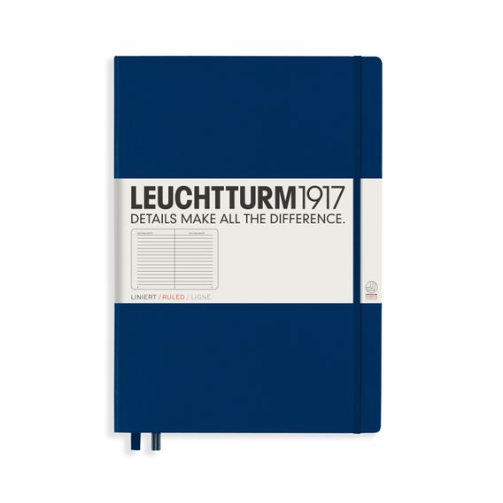 Duży notatnik LEUCHTTURM1917 Master Classic Hardcover Notebook - A4+, twarda okładka, w linie, 235 strony