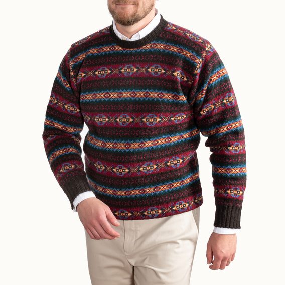 Jamieson's Fair Isle Jumper — Bordeaux