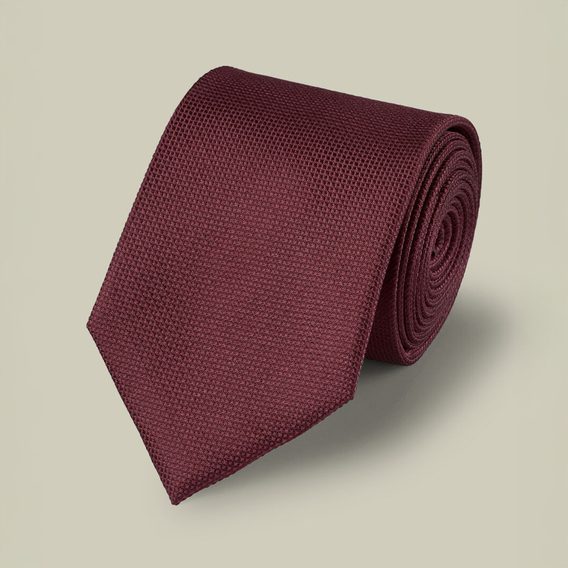 Charles Tyrwhitt Silk Tie — Burgundy Red