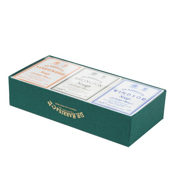 Zestaw prezentowy mydeł do kąpieli D.R. Harris - Arlington, Windsor, Sandalwood (3 x 150 g)
