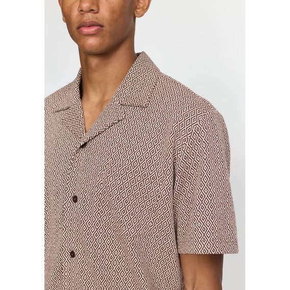 Revolution Jacquard Short-Sleeved Shirt — Brown