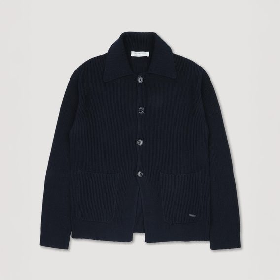Brooksfield — Blazer in Cotton Yarn, Crafted in a Half-English Knit