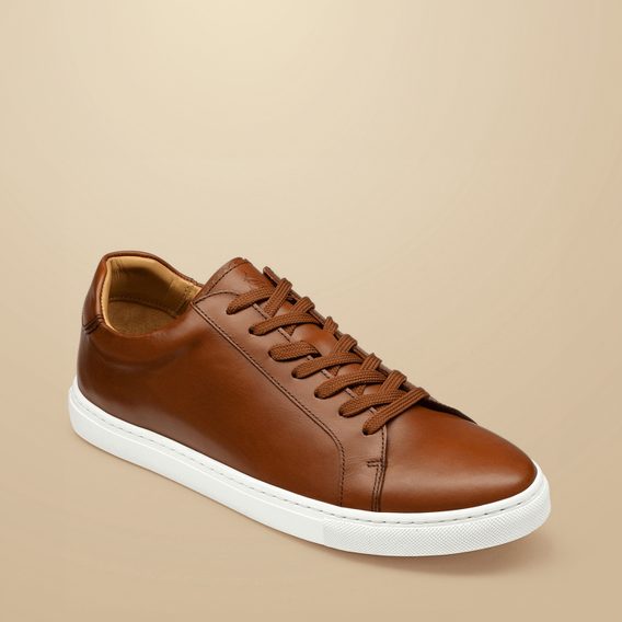 Charles Tyrwhitt Leather Sneakers — Dark Tan