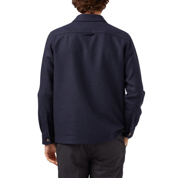 Portuguese Flannel Wool Field Overshirt — Navy