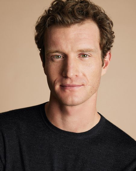 Charles Tyrwhitt Merino Crew Neck Jumper — Charcoal