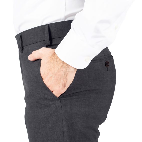 Wełniane spodnie garniturowe John & Paul - szare