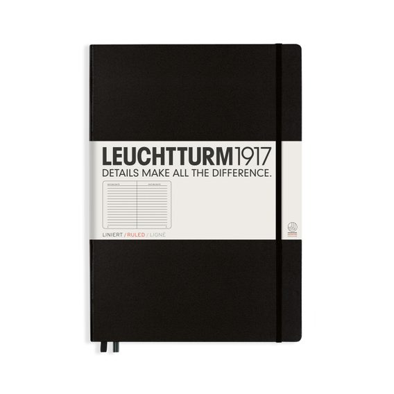 Duży notatnik LEUCHTTURM1917 Master Classic Hardcover Notebook - A4+, twarda okładka, w linie, 235 strony