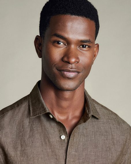 Charles Tyrwhitt Pure Linen Shirt — Mocha