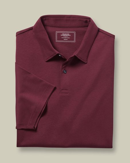Charles Tyrwhitt Smart Jersey Polo — Burgundy