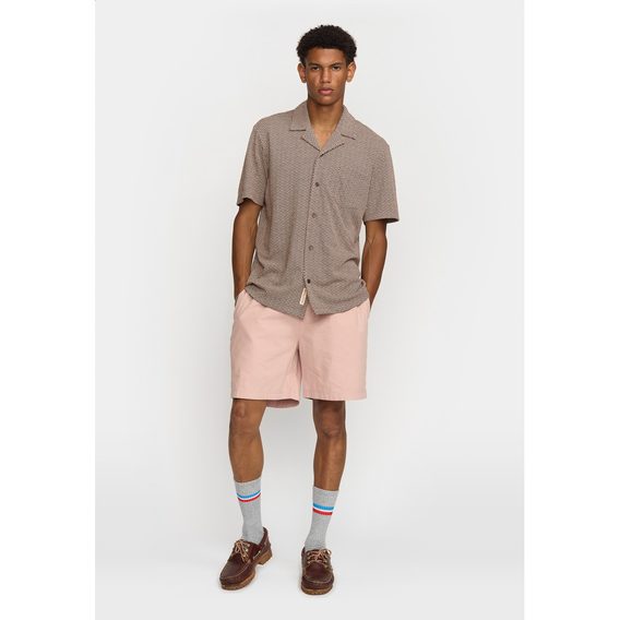 Revolution Jacquard Short-Sleeved Shirt — Brown