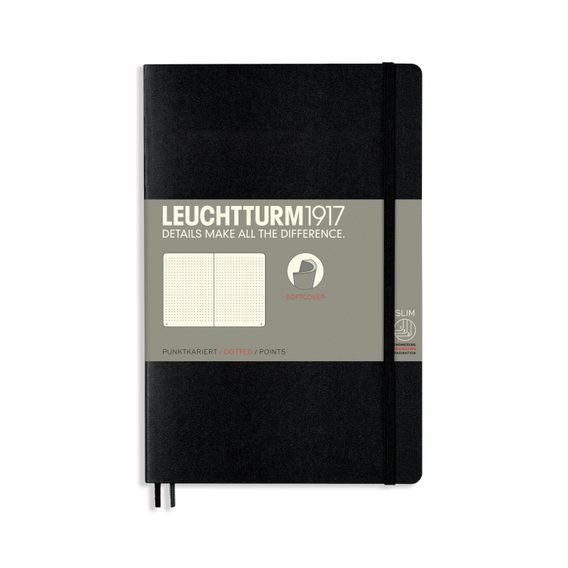 Mały notatnik LEUCHTTURM1917 Paperback Softcover Notebook - B6+, miękka okładka, w kropki, 123 strony