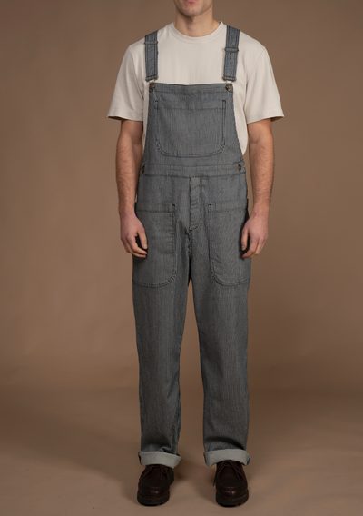 By The Oak Striped Indigo Overalls