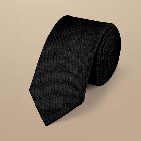 Charles Tyrwhitt Slim Silk Tie — Black