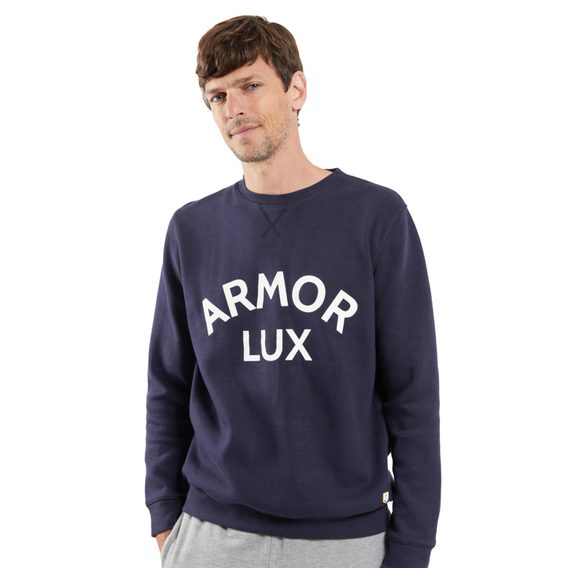 Bluza bawełniana z nadrukiem Armor Lux Heritage Sweatshirt - Navy