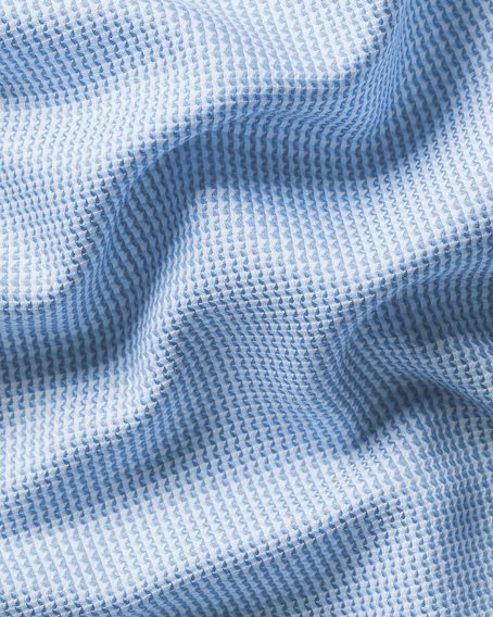 Non-Iron Charles Tyrwhitt Stretch Burlington Weave Shirt — Cornflower Blue