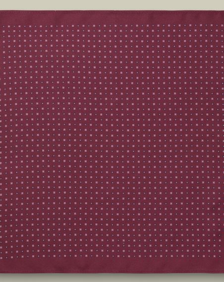 Charles Tyrwhitt Silk Geo Print Pocket Square — Dark Pink