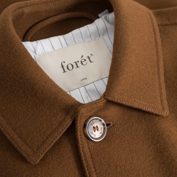 forét Shelter Long Wool Coat — Brown