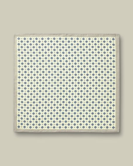 Charles Tyrwhitt Linen/Silk Geo Print Pocket Square — Lemon