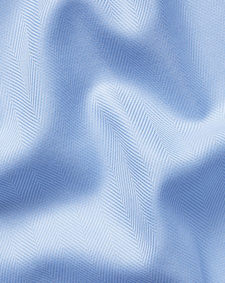 Charles Tyrwhitt Spread Collar Non-Iron Herringbone Shirt — Sky Blue