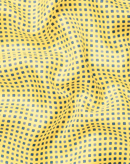 Charles Tyrwhitt Silk Geo Print Pocket Square — Lemon
