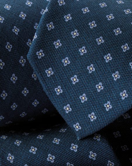 Charles Tyrwhitt Slim Silk Linen Tie — Petrol Blue