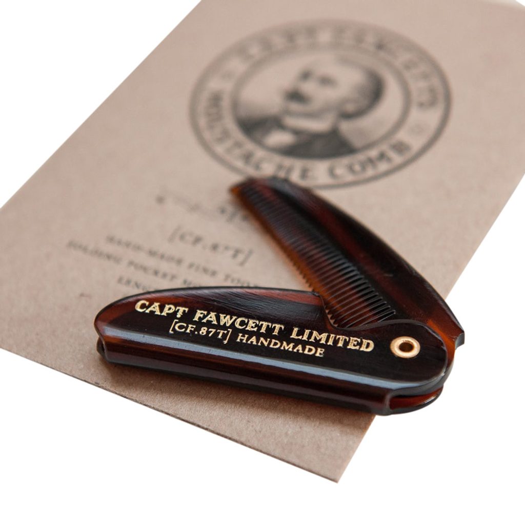 Gentleman Store - Pieptene pliabil pentru mustață Cpt. Fawcett (CF.87) -  Captain Fawcett - Perii și foarfece pentru barbă - Barbă, Cosmetice