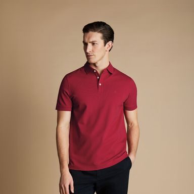 Charles Tyrwhitt Pique Polo — Red