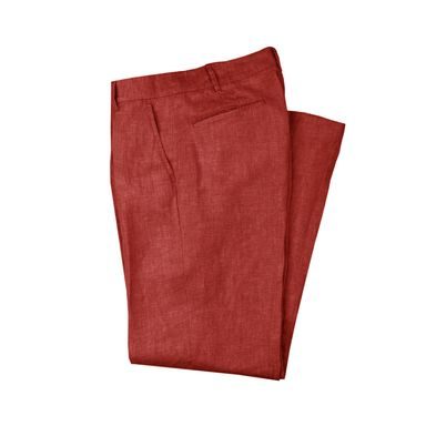 Brooksfield Dean Linen Chinos — Terracotta