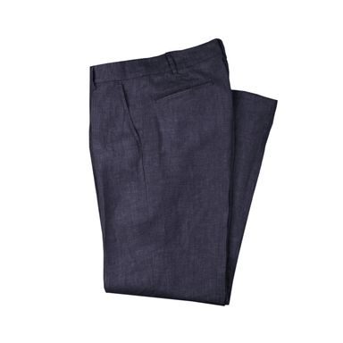 Brooksfield Dean Linen Chinos — Blue Night