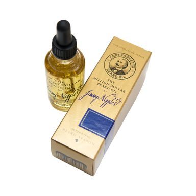 Ulei pentru barbă Million Dollar Cpt. Fawcett cu fulgi de aur (50 ml)