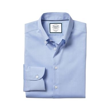 Charles Tyrwhitt Non-Iron Stretch Floral Print Shirt — Cobalt Blue