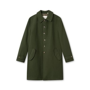 forét Shelter Long Wool Coat — Army