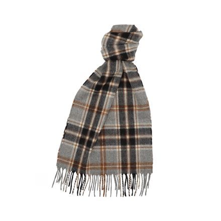 Joshua Ellis Large Cashmere Scarf — Grey/Tan