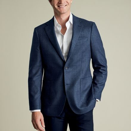 Charles Tyrwhitt Wool Twill Silk Jacket — Ink Blue
