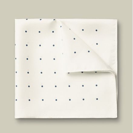 Charles Tyrwhitt Silk Spot Pocket Square — Ivory