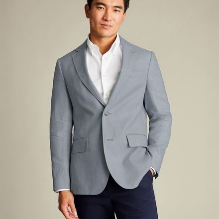 Charles Tyrwhitt Cotton/Linen Jacket — Ice Blue