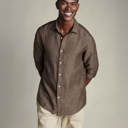 Charles Tyrwhitt Pure Linen Shirt — Mocha