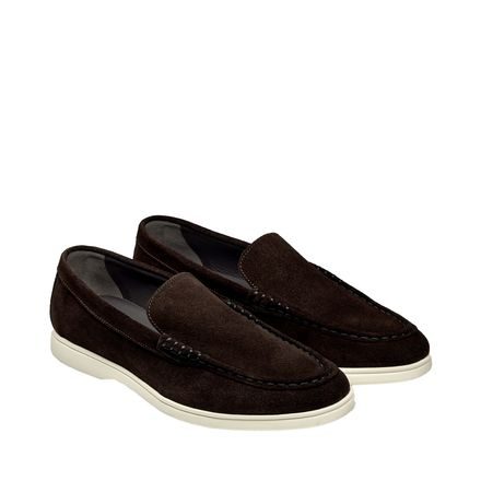 Charles Tyrwhitt Slip-On Suede Loafers — Chocolate Brown
