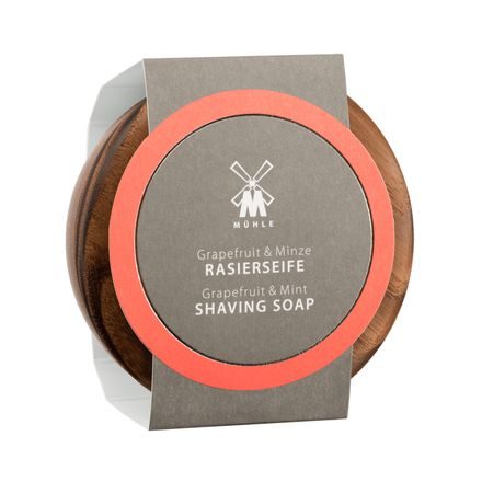 Săpun de bărbierit Mühle Grapefruit & Mint în bol din lemn (65 g)