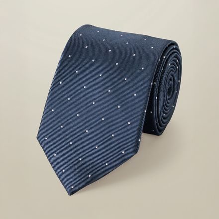 Charles Tyrwhitt Spot Silk Tie — Steel Blue