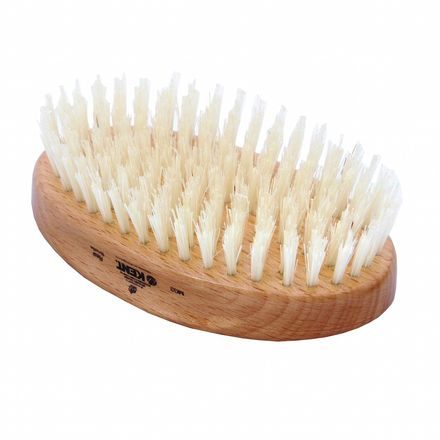 Kent MG3 — Pure White Bristle Oval Beechwood Brush