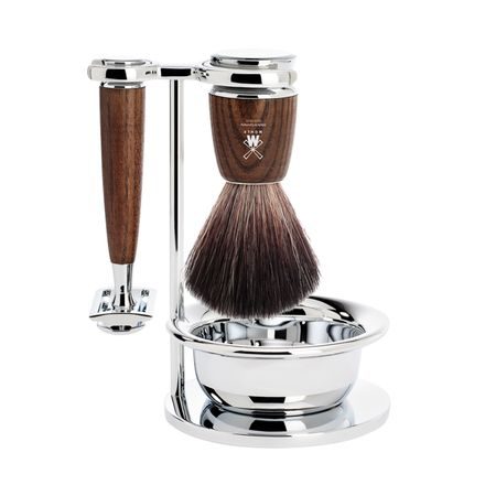 Mühle RYTMO Shaving Set — Black Fibre, Steamed Ash w/ Bowl