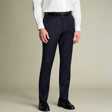 Charles Tyrwhitt Wool Stretch Trousers — Navy