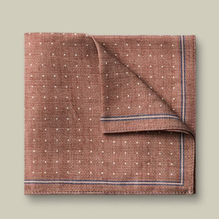 Charles Tyrwhitt Linen Silk Spot Pocket Square — Camel