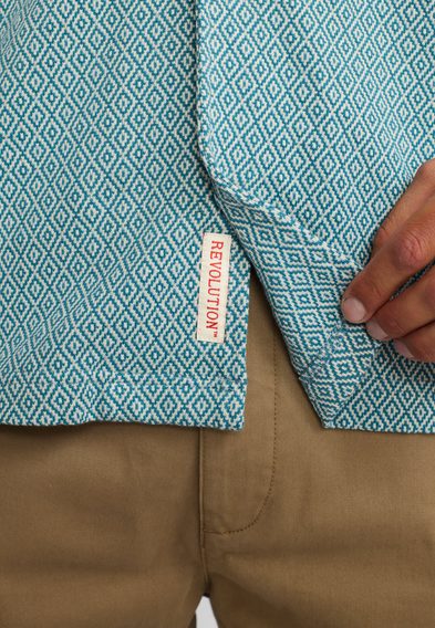 Revolution Jacquard Short-Sleeved Shirt — Blue
