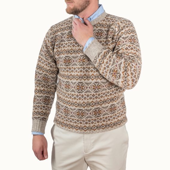 Jamieson's Fair Isle Jumper — Stone