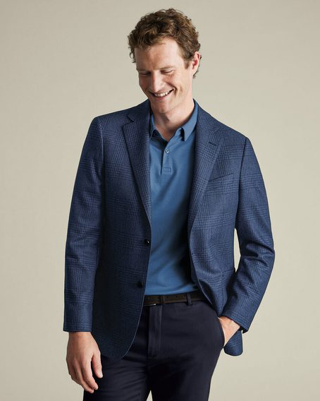 Charles Tyrwhitt Smart Jersey Polo — Ocean Blue